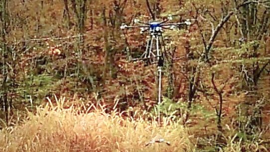 Undergrowth drone demonstration experiment conducted in Yufuin City, Oita Prefecture  